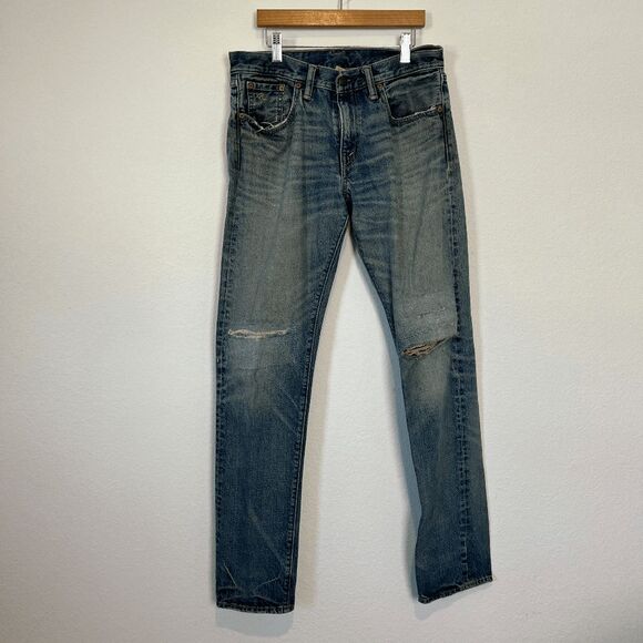 Ralph Lauren RRL Other - Ralph Lauren RRL Medium Wash Blue Distressed Denim Skinny Jeans Men's Size 30x32